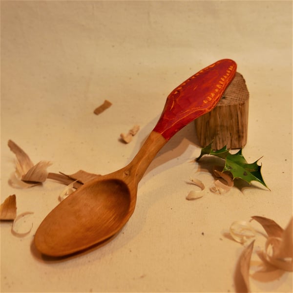 Handcarved Birch Eating Spoon