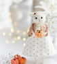 Knitted cat doll with pumpkin, Autumn Harvest Farmhouse decoration