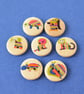 15mm Wooden Rainbow Animal Button Kids Buttons (SAN2) - Image 1