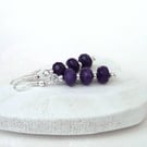 Purple jade dangly earrings