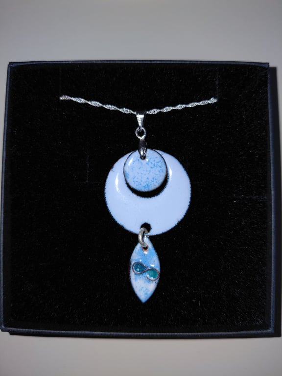 Meadow mist enamel pendant
