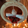 Tartan Tily Christmas tree decoration wooden pyrography