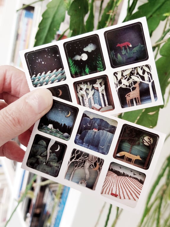 Miniature Sticker Sheets - twelve diorama designs