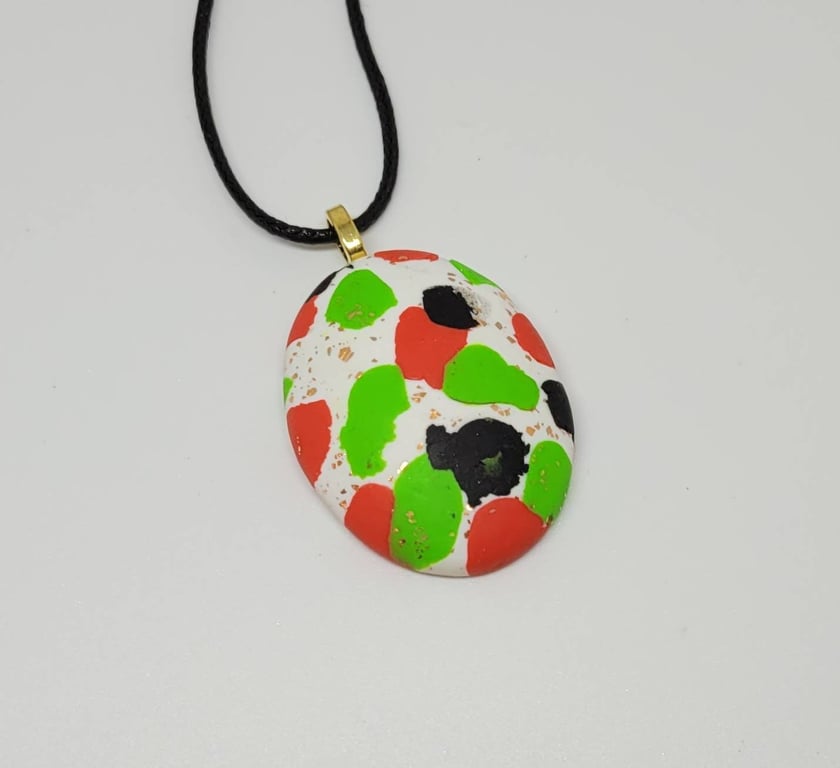 Polymer clay necklace and earrings gift set - handmade costume jewellery