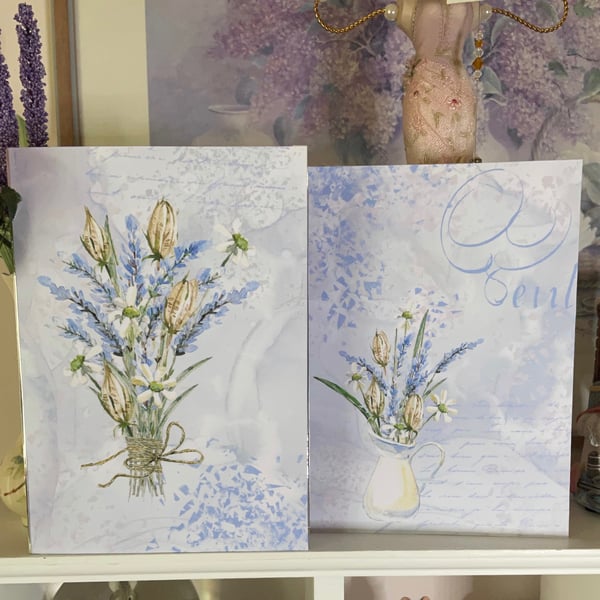 Lavender Print Card Set C - 58