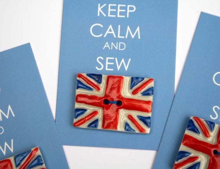 Handmade Union jack buttons - Keep calm - Briti... - Folksy