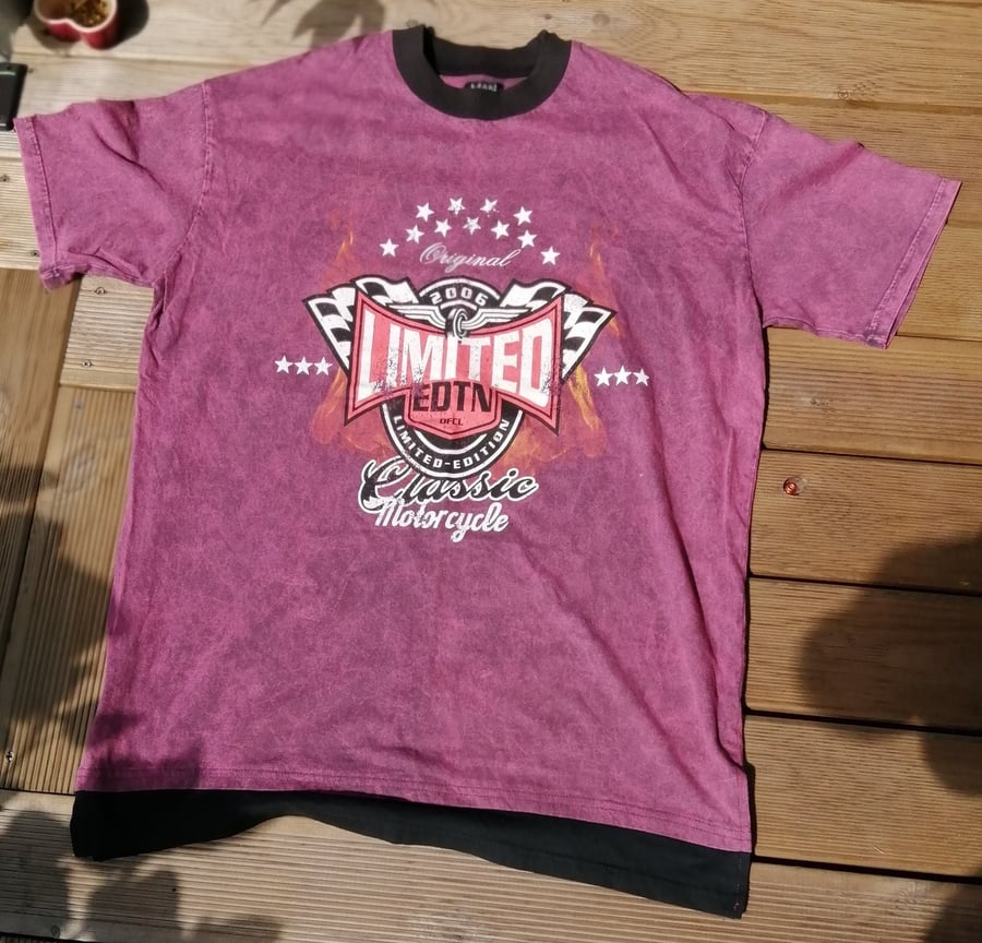 Vintage 2000's Limited Edition - 'Classic Motorcycle' long Top Tshirt size Mediu