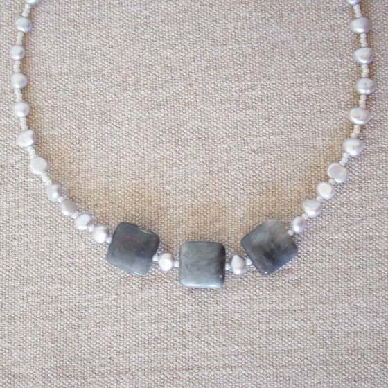 Labradorite and Pearl Necklace