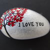 Valentines Gift for Him, for Her, Painted Stone, I Love Youy Hearts Tree, Pebble