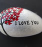 Love Gift, Hand Painted Stone, Tree Hearts Painting, Pebble Art, Anniversary