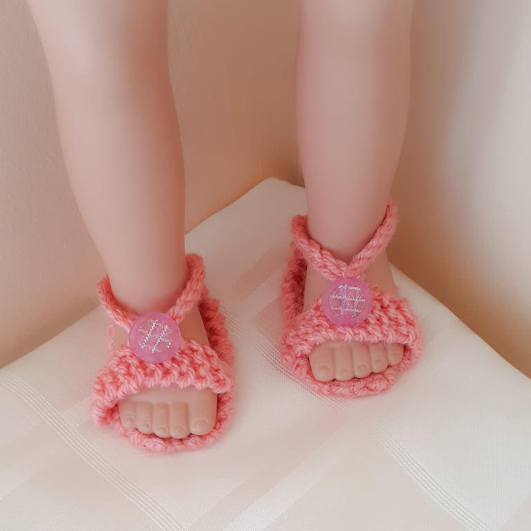 KNITTING PATTERN PDF Blush Sandals for Doll