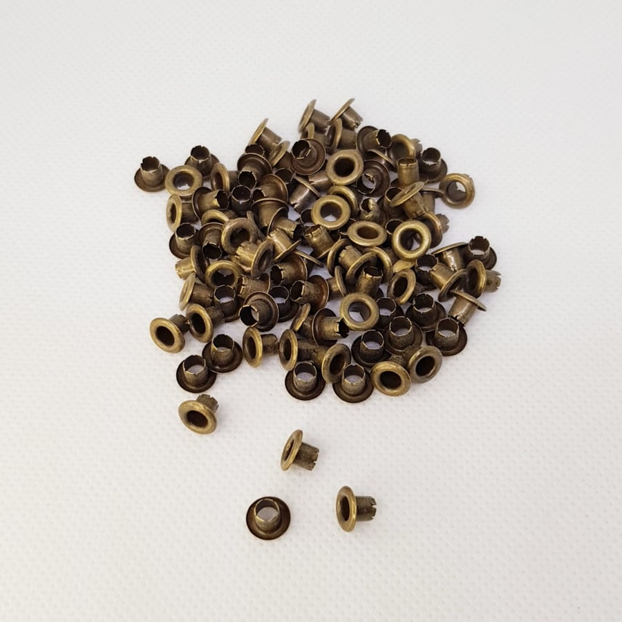 50 Pcs 3 mm Bronze Grommets Eyelets WITHOUT Washer for Leather Bags