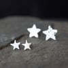 Star Stud Earrings Bundle, Silver Star Studs Gift Set