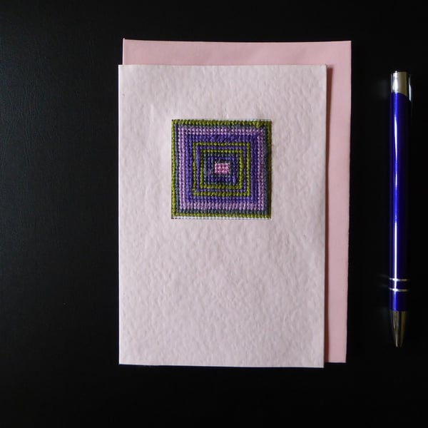 Individually Hand Crafted Embroidered Tapestry Blank Card