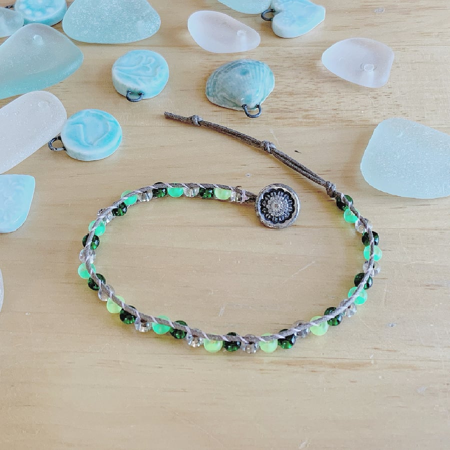 Seed Bead Bracelet. Glass Bead Bracelet. Beach Jewellery. Boho Bracelet. 