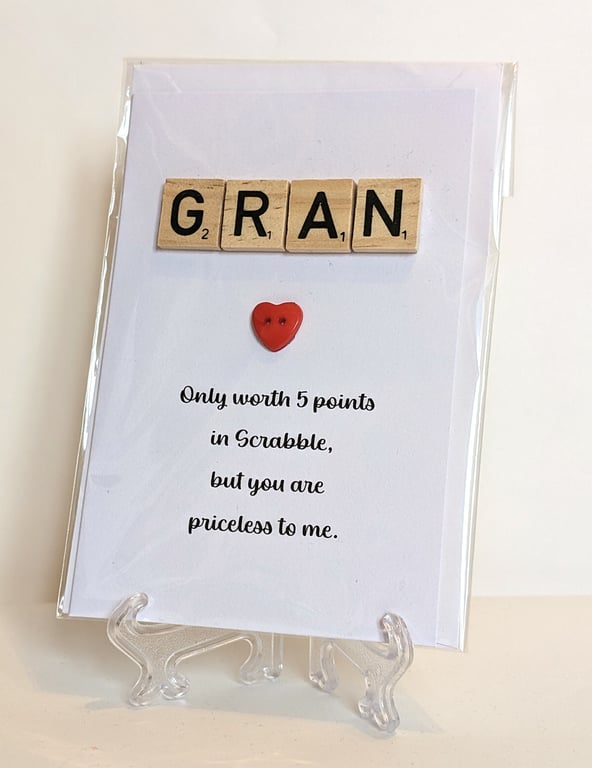Gran only worth 5 points in Scrabble greetings card