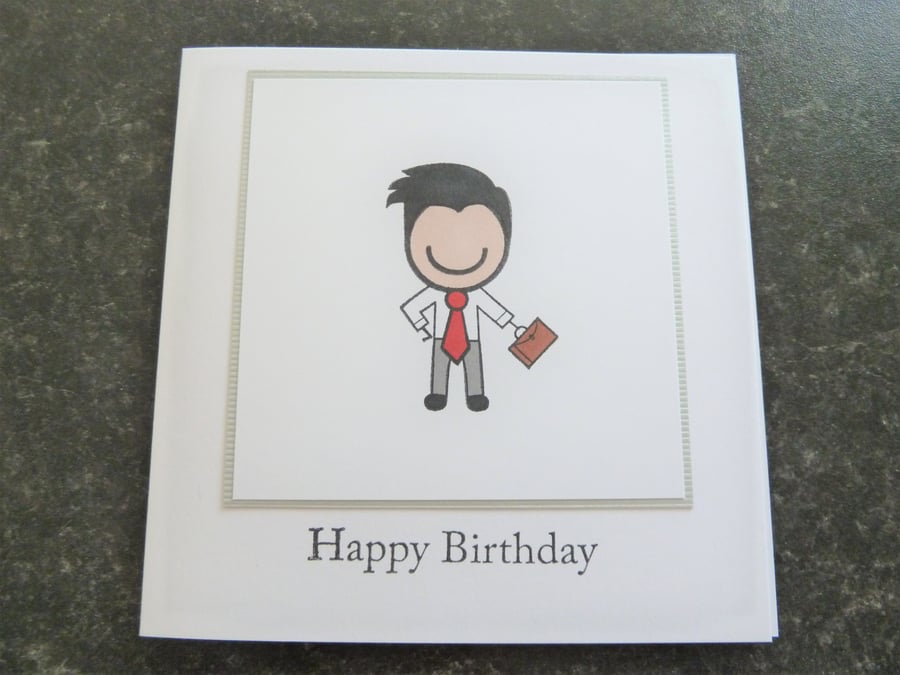 man in suit happy birthday card