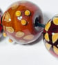 Handmade brown and amber lamp work glass beads - Image 4