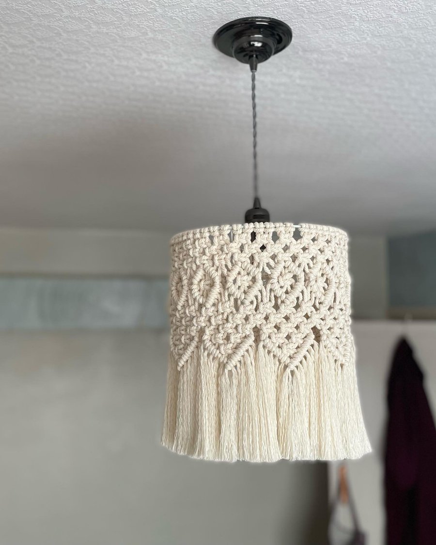 Macrame ceiling lampshade 
