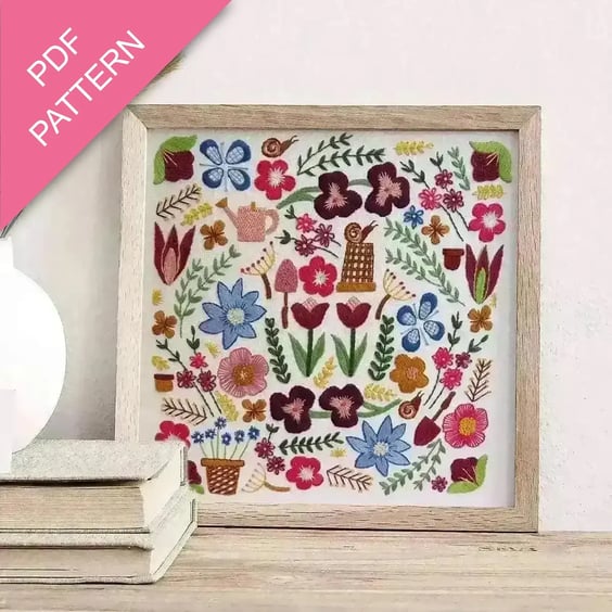 Garden Glory Hand Embroidery PDF Pattern