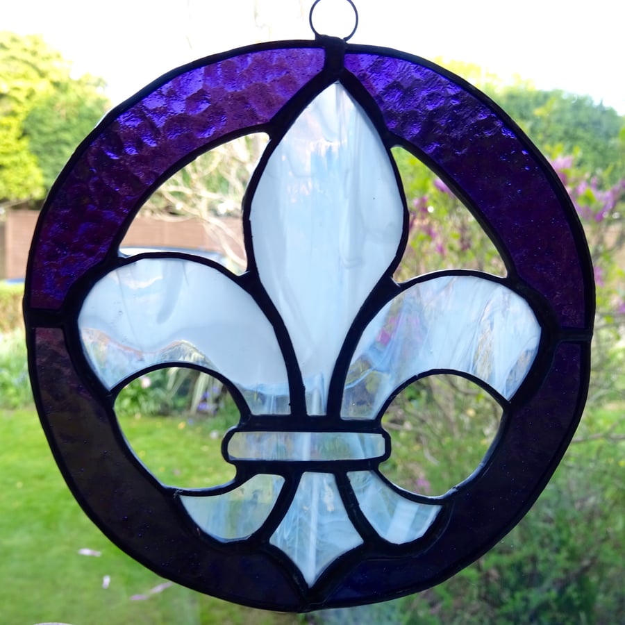 Stained Glass Scout Fleur de Lis - TO ORDER