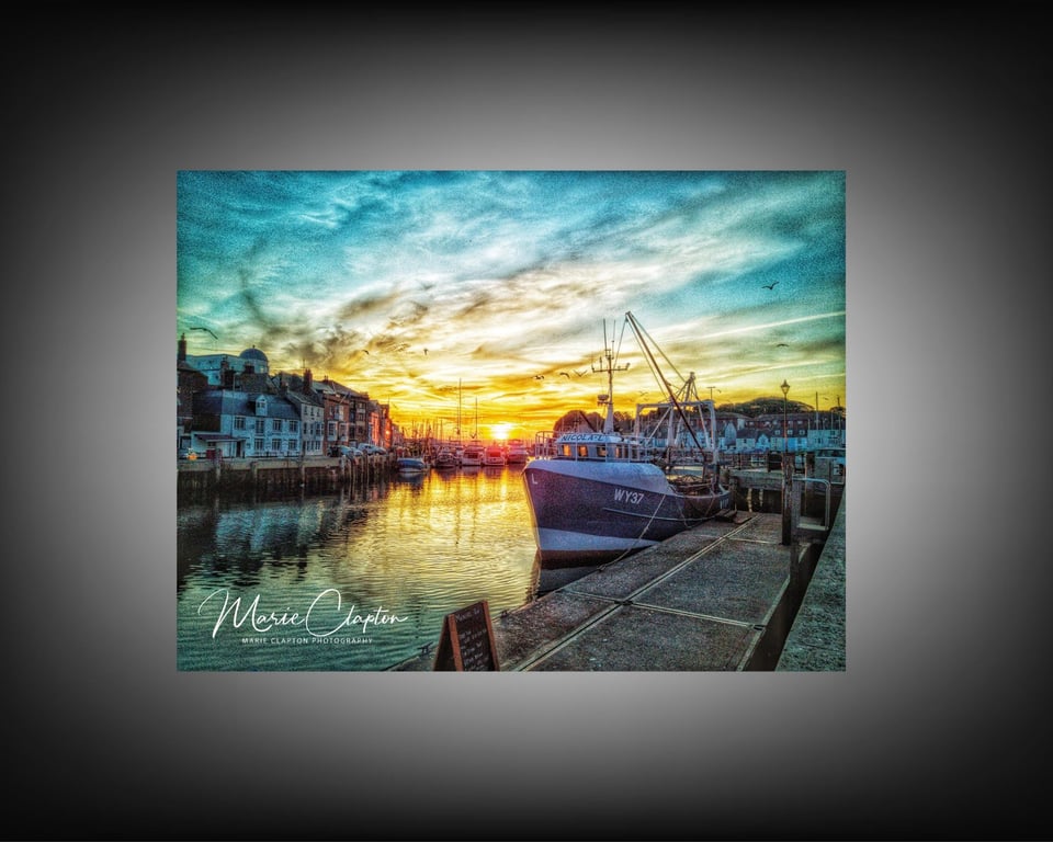12x8 Inch Photo Print of Sunrise Weymouth Harbour Dorset