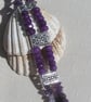 Purple Jade & Amethyst Gemstone Crystal Bracelet "Violet Haze" - Image 5