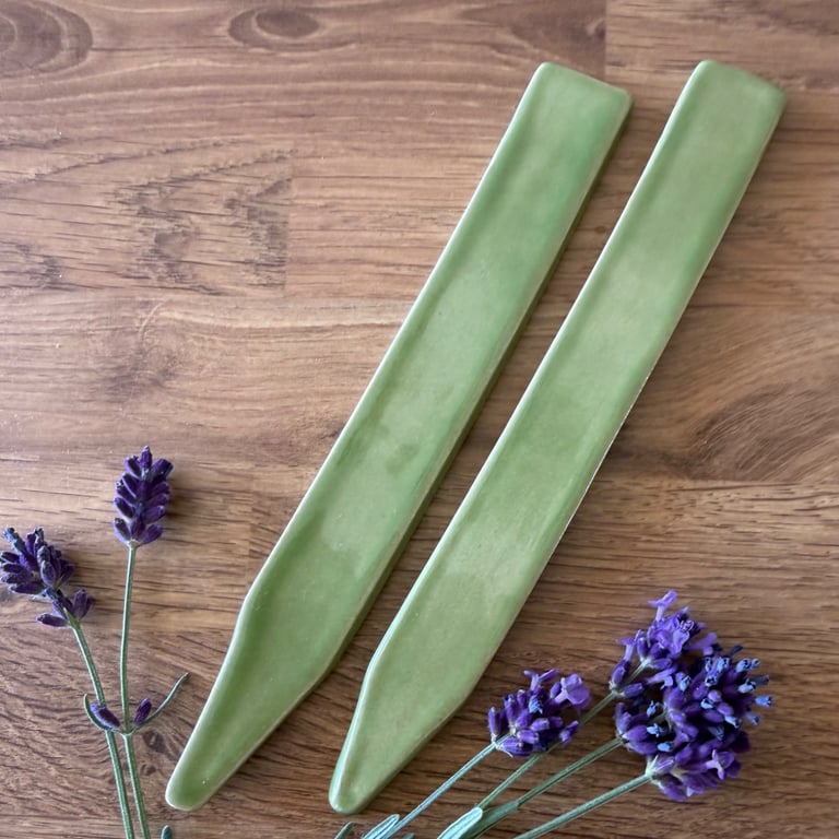 Green Ceramic Plant Markers