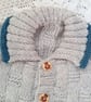 Hand Knitted Basket Weave Patterned Children's Cardigan with Collar - Image 5