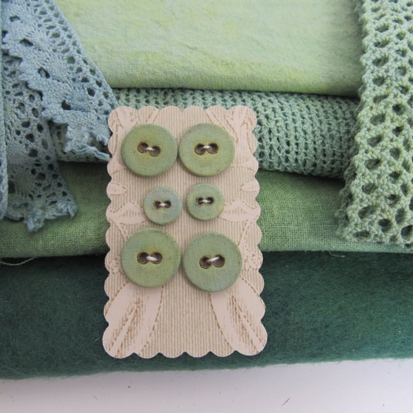 Bright Green Natural Dye Fabric Pack Cotton Silk Lace