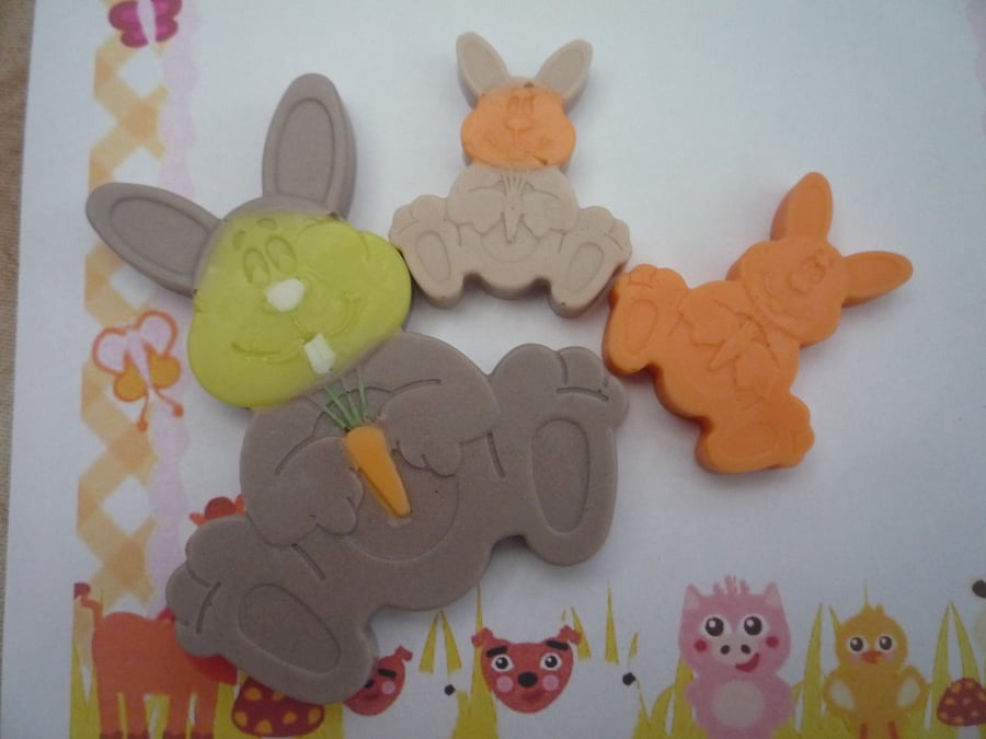 decorated bunny soaps x 3