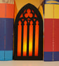 Gothic Cathedral Window Bookshelf Booknook With Fake Tealight  - Image 2