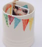 bunting mug, handpainted - Image 3