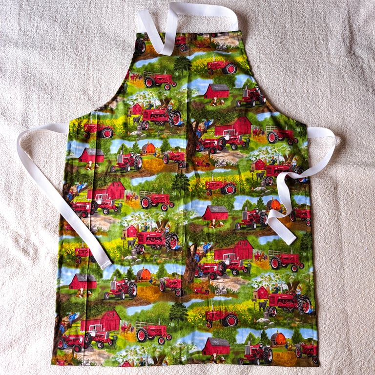 Adult Apron, Tractors, hand made