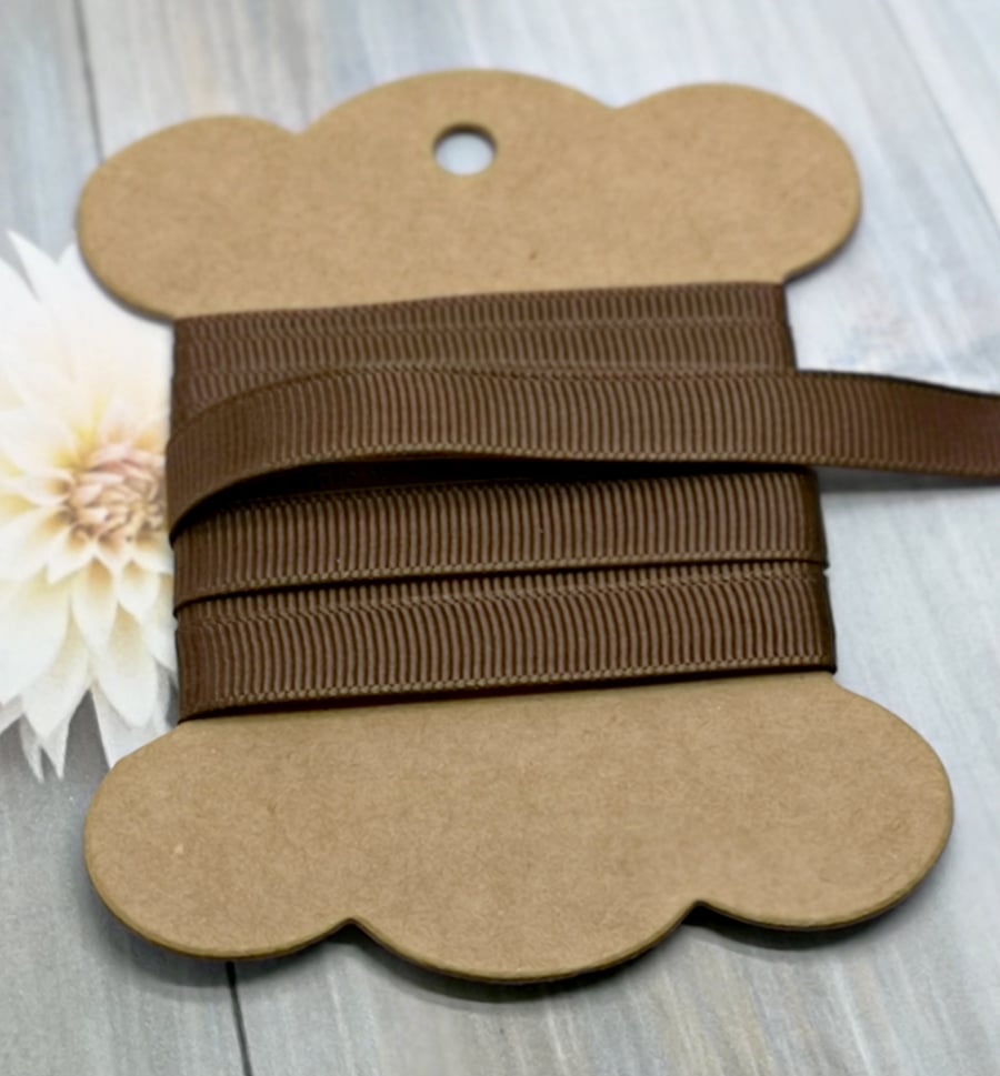 Brown Grosgrain Ribbon 10mm