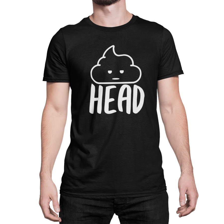 Poo Head Emoji T Shirt Novelty Funny Gift Joke Lad Present For Family Friend 
