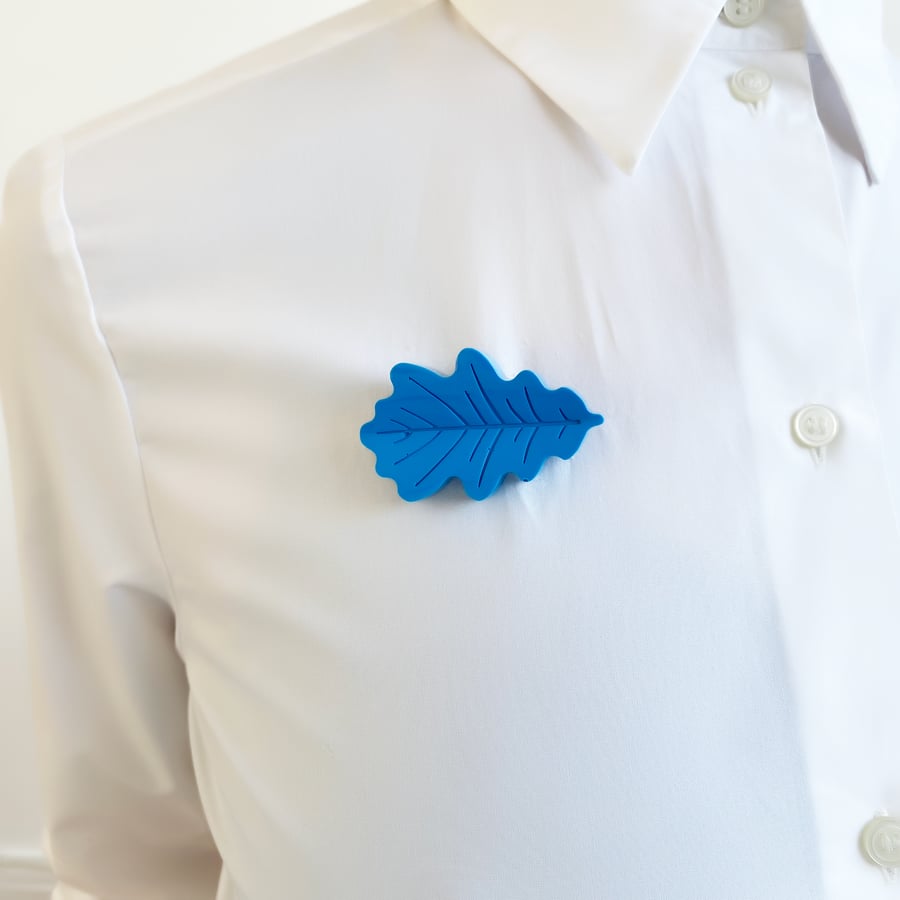 Colourful Resin Leaf Shaped Brooch