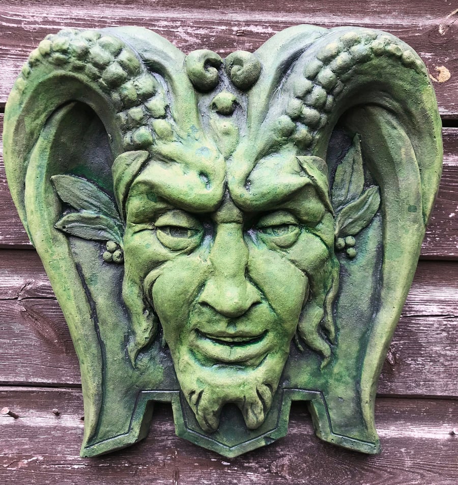 Pan Green Man Plaque plus Free Pocket Green Man