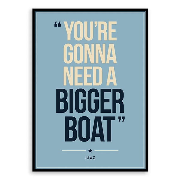Jaws Quote Poster Print - Retro Typography Wall Art