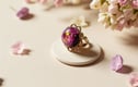 Pressed flowers rings