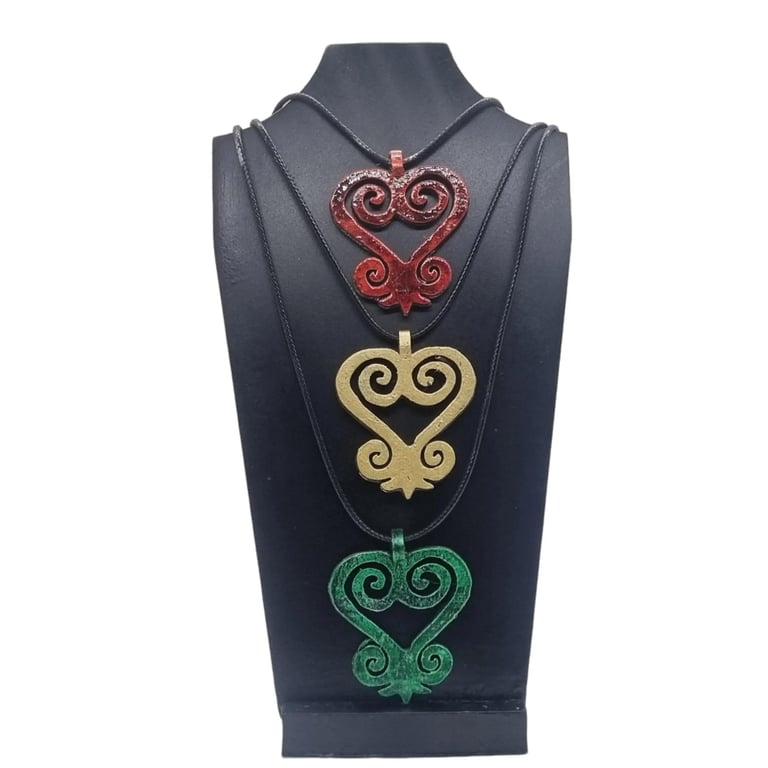 Sankofa Heart pendant, ghanaian adinkra symbol necklace, african jewellery, spir