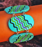Sale  -  Turquoise Polymer Clay  Bracelet  - Gorgeous Snake ! - Image 4