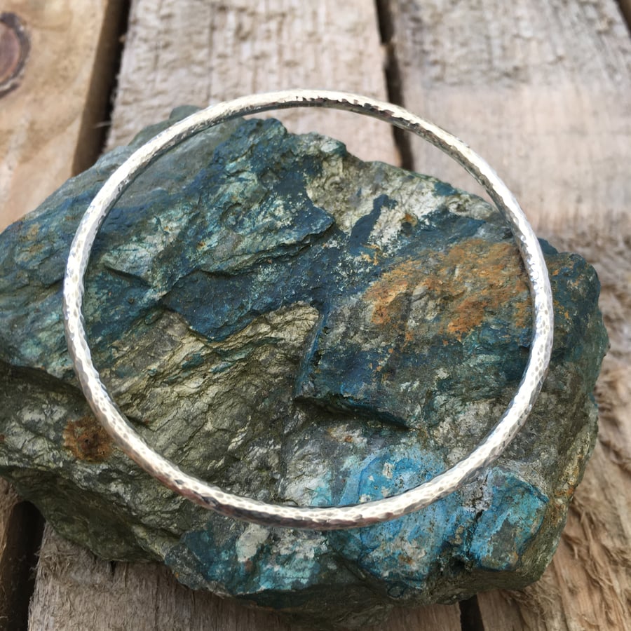 Sea sparkle bangle - 100% recycled Sterling Silver