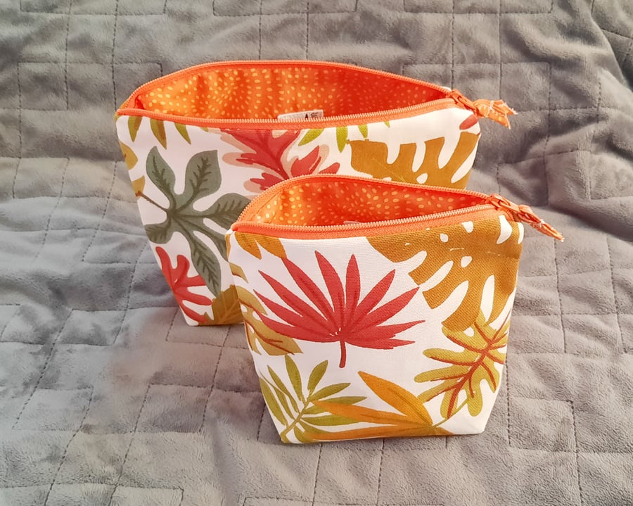 Autumn Leaf purse, Storage purse, Make up Bag, 2 sizes - Free P&P