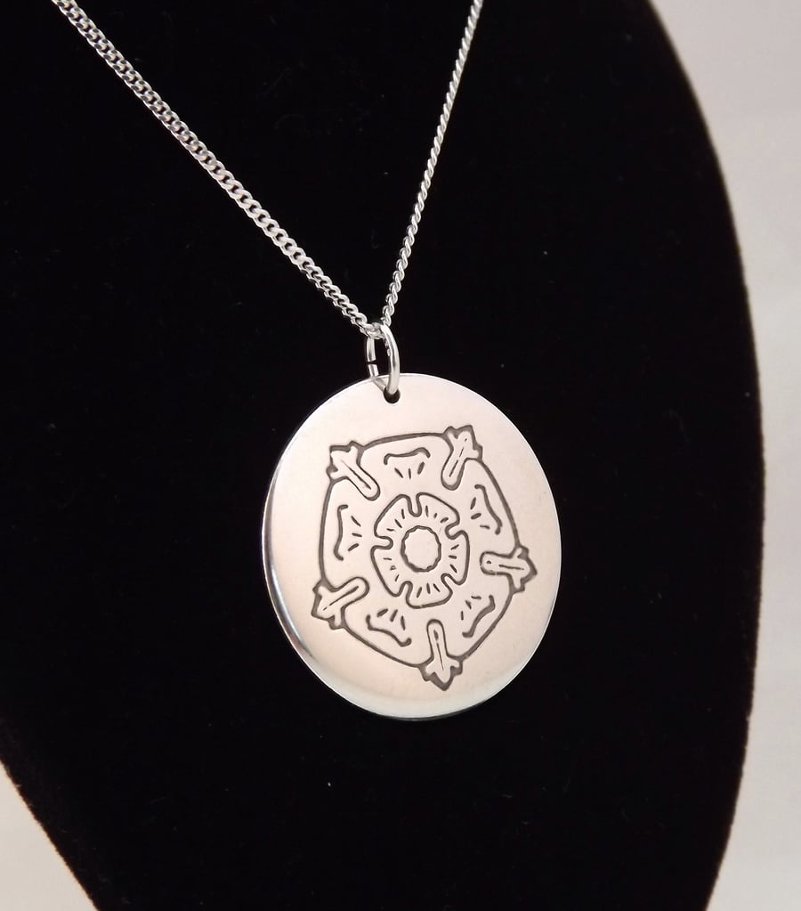 Tudor Rose Pendant, Handmade Silver Necklace, Jewellery Gift