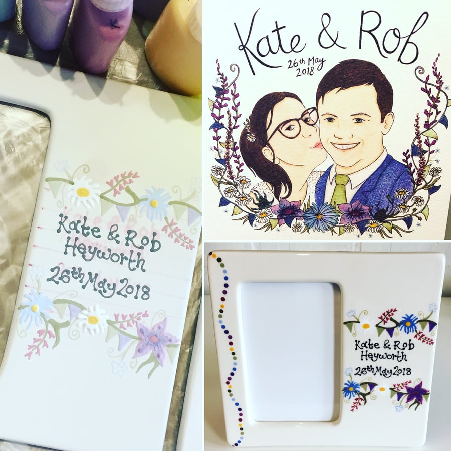 Personalised Ceramic Wedding Photo frame