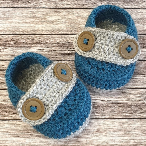 Crochet baby booties Newborn baby booties handm... - Folksy