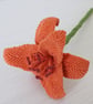 Single stem lily, macrame flower, orange lily, gifts for her - Image 3