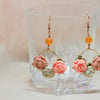 Orange Carnelian Crochet Floral Earrings 