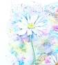 Modern Botanical Watercolour Painting of Ox Eye Daisies.  - Image 3